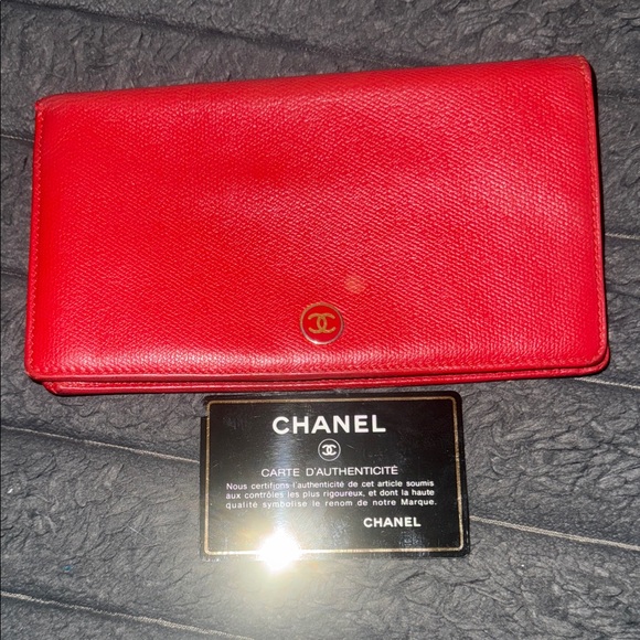 CHANEL Handbags - CHANEL Red Wallet